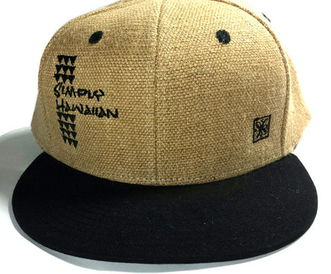 Burlap Shark Teeth Black Snap Back