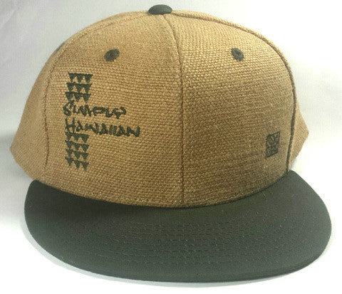 Burlap Shark Teeth Green Snap Back