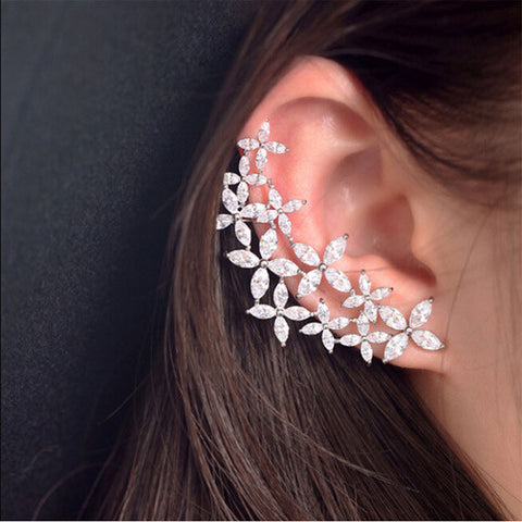 Cubic Zirconia Flower Stud Earrings - FREE SHIPPING!