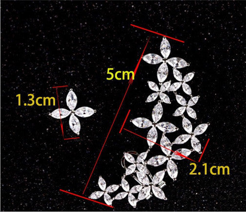 Cubic Zirconia Flower Stud Earrings - FREE SHIPPING!