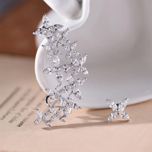 Cubic Zirconia Flower Stud Earrings - FREE SHIPPING!