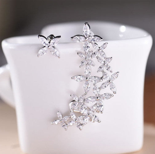 Cubic Zirconia Flower Stud Earrings - FREE SHIPPING!