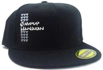 Grey Simply Hawaiian Shark Teeth Black FlexFit 210 Flat Bill Hat