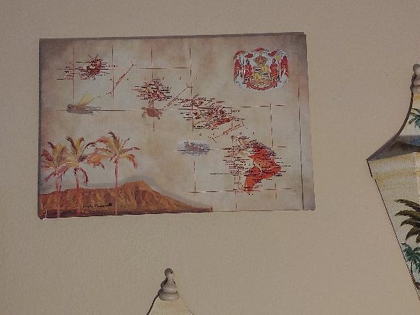 Hawaiian Islands 17 3/4 inches X 11 3/4 inches Canvas