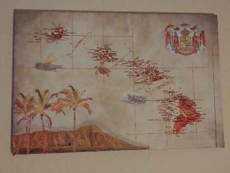 Hawaiian Islands 17 3/4 inches X 11 3/4 inches Canvas
