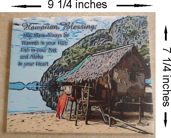 Hawaiian Blessing 7 1/4 inches X 9 1/4 inches Canvas