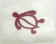 Honu Hibiscus white/red Sticker