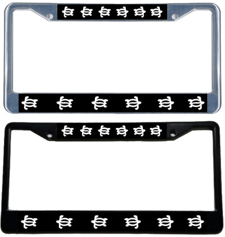 Honu - Metal License Plate Frame - Black & chrome