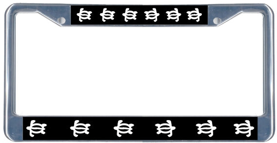 Honu - Metal License Plate Frame - Black & chrome