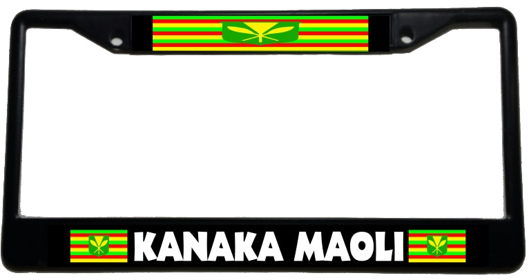 KANAKA MAOLI - Metal License Plate Frame - black & chrome
