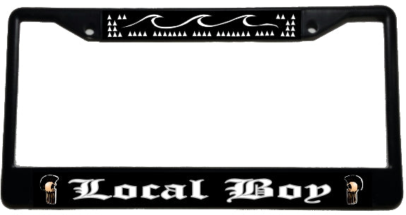 Local Boy - Metal License Plate Frame - black & chrome