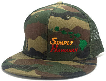 Rasta Islands Green Fatigue Snap Back Trucker Flat Bill