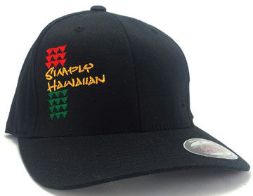 Rasta Simply Hawaiian Shark Teeth Black FlexFit Hat