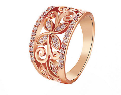 Cubic Zirconia Flower Wide Ring - 3 Styles - FREE SHIPPING!