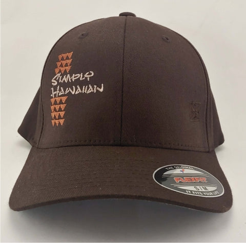 Brown Simply Hawaiian Shark Teeth Brown FlexFit Hat