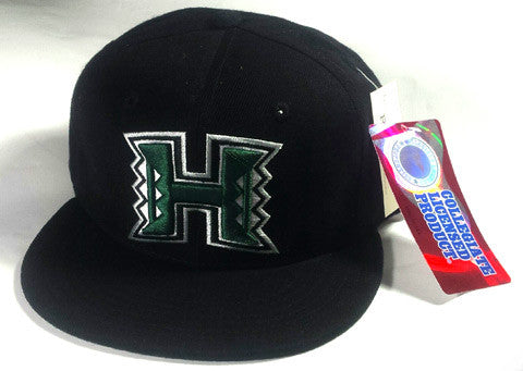 UH Black Snap Back Flat Bill Hat