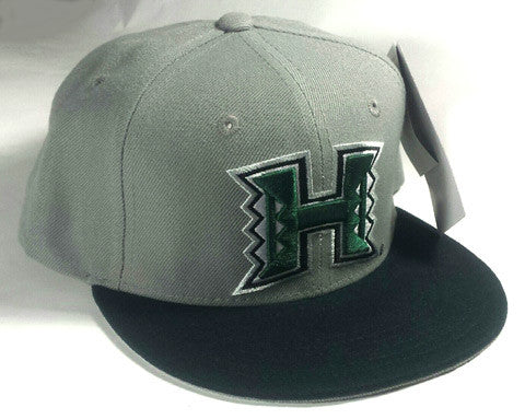 UH Grey Green Snap Back Flat Bill Hat