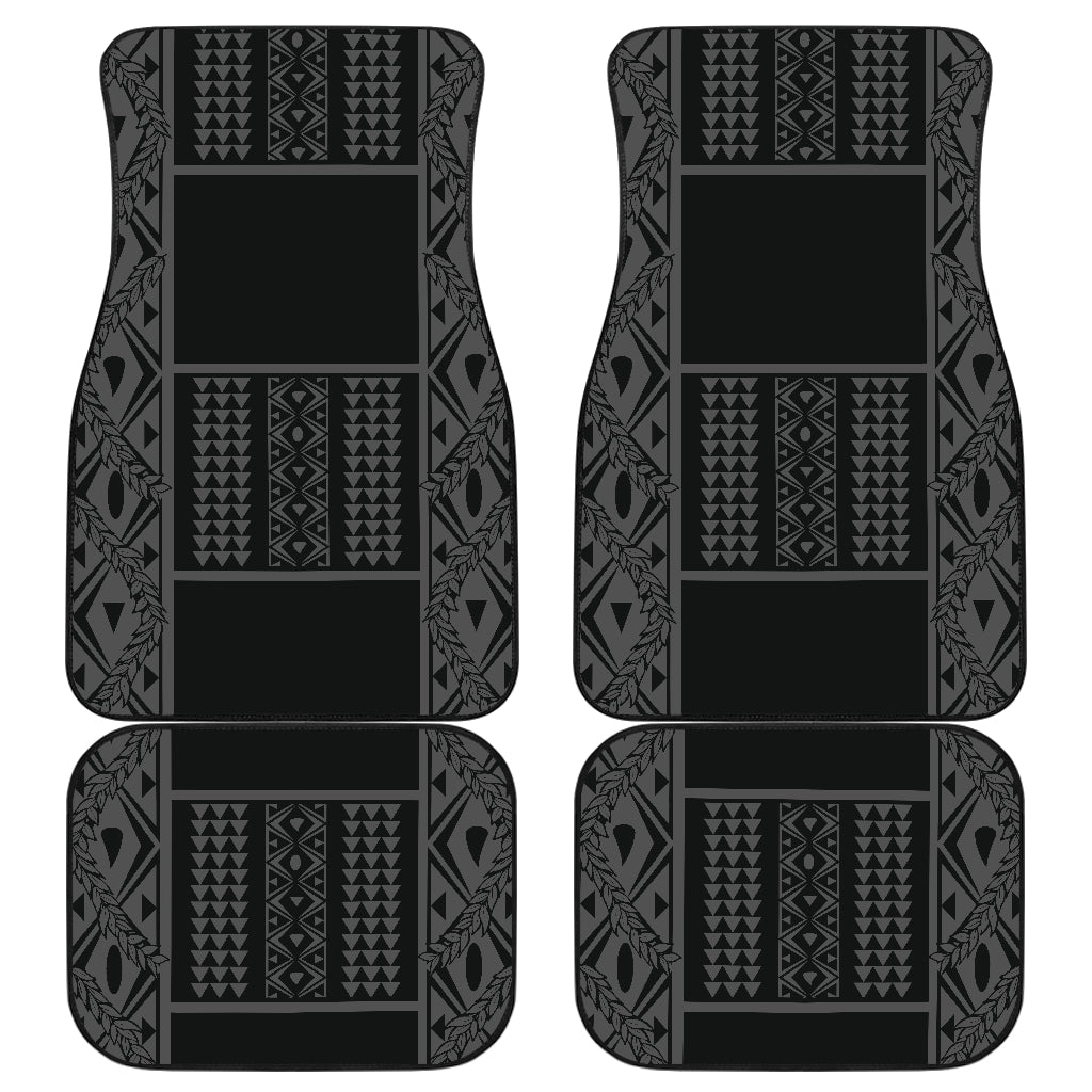 Maile Tribe Front and Back Car Mats Black Grey