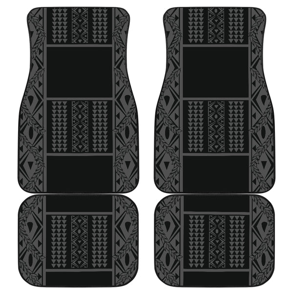 Maile Tribe Front and Back Car Mats Black Grey