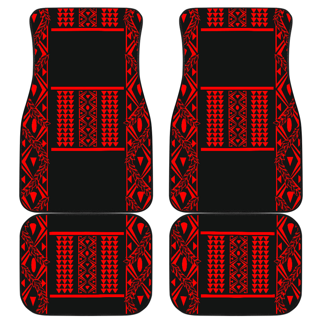 Maile Tribe Front and Back Car Mats Black Red