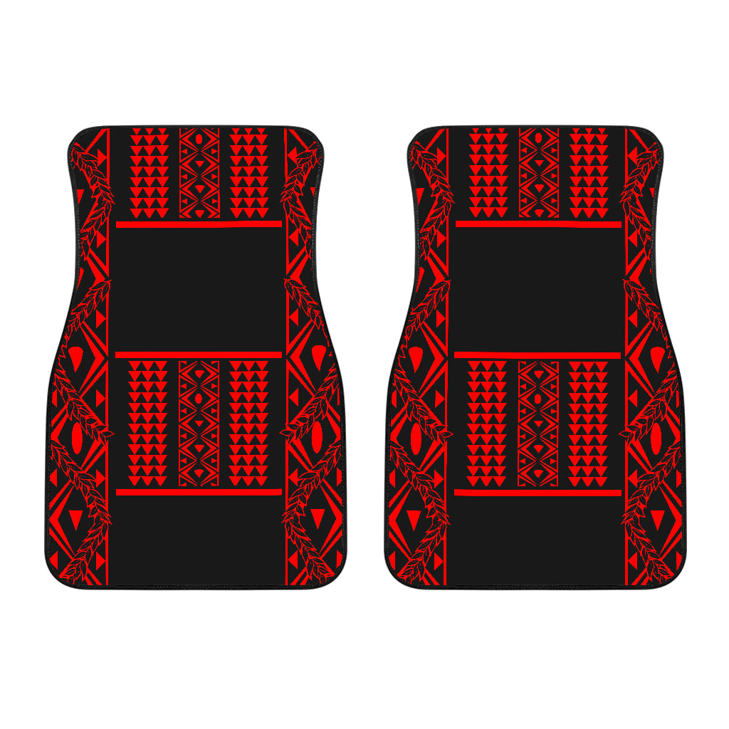 Maile Tribe Front Car Mats - Black Red