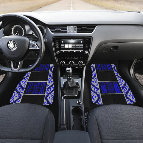 Maile Tribe Front Car Mats - Blue Grey