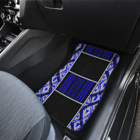 Maile Tribe Front and Back Car Mats Blue Grey