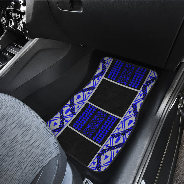 Maile Tribe Front Car Mats - Blue Grey