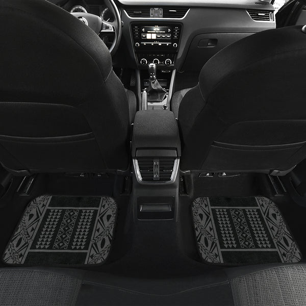 Maile Tribe Front and Back Car Mats Black Grey