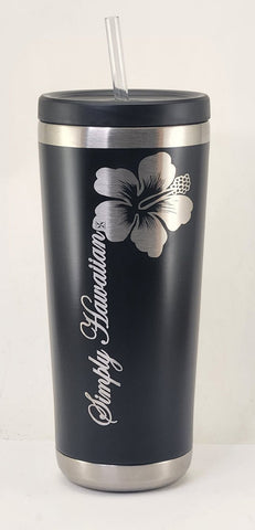 Simply Hawaiian Hibiscus Tumbler - Black