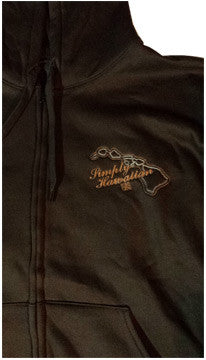 Simply Islands Embroidered Brown Full Zip