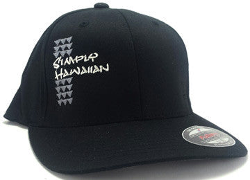 Grey Simply Hawaiian Shark Teeth Black FlexFit Hat