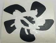 Honu Hibiscus white/black Sticker