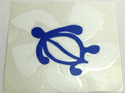 Honu Hibiscus Blue/White Sticker
