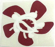 Honu Hibiscus white/red Sticker