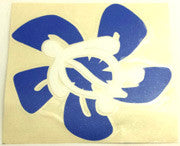 Honu Hibiscus white/blue Sticker