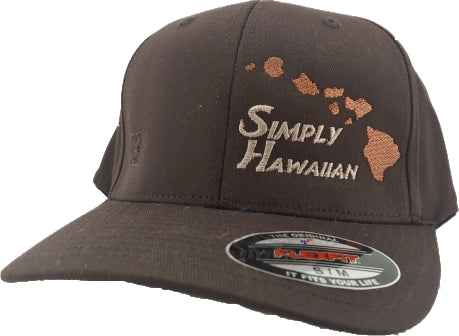 Brown Simply Hawaiian Islands Brown FlexFit Hat