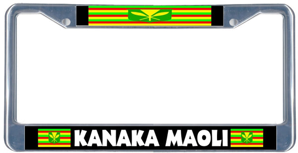KANAKA MAOLI - Metal License Plate Frame - black & chrome