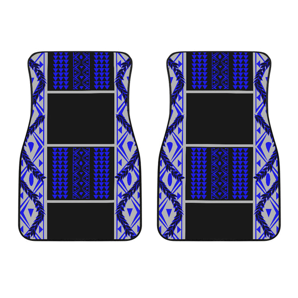 Maile Tribe Front Car Mats - Blue Grey