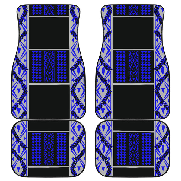 Maile Tribe Front and Back Car Mats Blue Grey