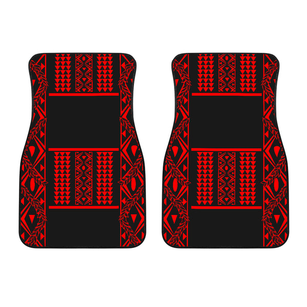 Maile Tribe Front Car Mats - Black Red