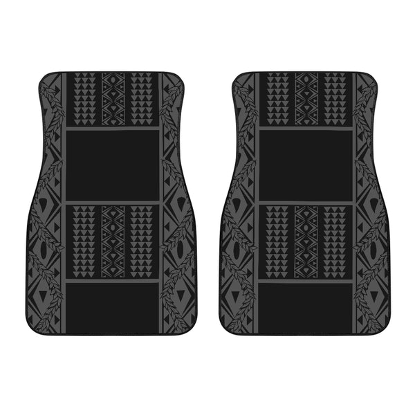 Maile Tribe Front Car Mats - Black Grey