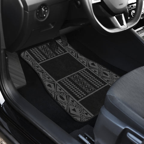 Maile Tribe Front and Back Car Mats Black Grey