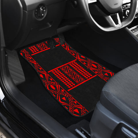 Maile Tribe Front and Back Car Mats Black Red