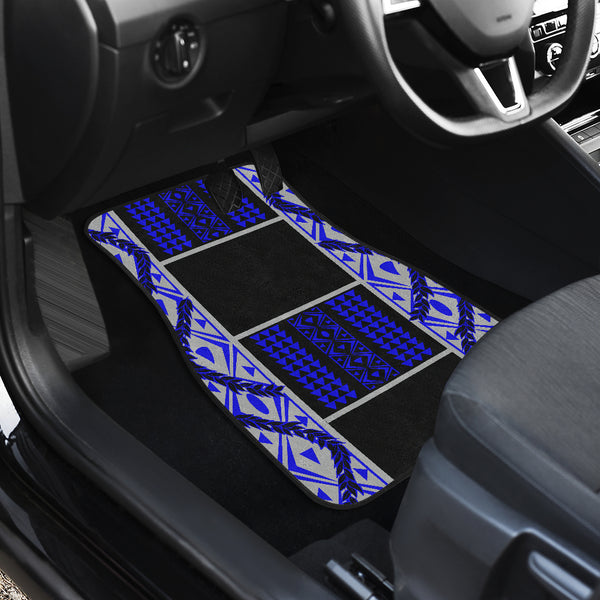 Maile Tribe Front Car Mats - Blue Grey