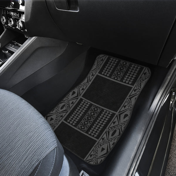 Maile Tribe Front and Back Car Mats Black Grey